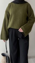 Elora Triko Kazak - Yağ Yeşili - Görsel 3