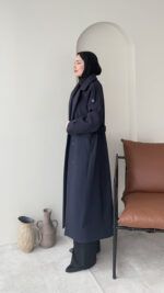 Olâ Kaşe Kaban - Lacivert - Görsel 2