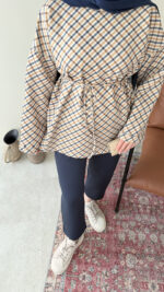 Ekose Scuba Sweat - Lacivert & Bal Köpüğü - Görsel 4