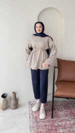 Ekose Scuba Sweat - Lacivert & Bal Köpüğü - Görsel 5