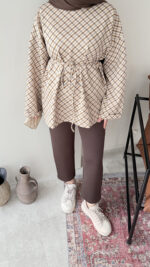 Ekose Scuba Sweat - Tarçın - Görsel 3