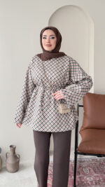 Ekose Scuba Sweat - Kahve & Petrol - Görsel 2