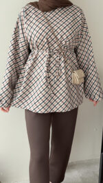 Ekose Scuba Sweat - Kahve & Petrol - Görsel 4