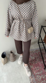 Ekose Scuba Sweat - Kahve & Petrol - Görsel 5