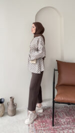 Ekose Scuba Sweat - Kahve & Petrol - Görsel 7