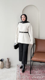 Mişa Triko Kazak - Taş - Görsel 5