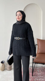 Mişa Triko Kazak - Siyah - Görsel 2