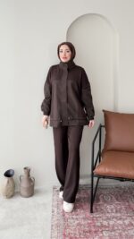 Mesa Garni Detaylı Oyşo Takım - Kahve