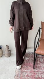 Mesa Garni Detaylı Oyşo Takım - Kahve - Görsel 5