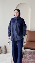 Mesa Garni Detaylı Oyşo Takım - Lacivert - Görsel 4