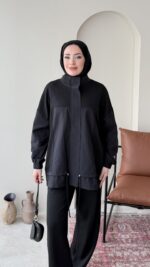 Mesa Garni Detaylı Oyşo Takım - Siyah - Görsel 4