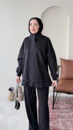 Mesa Garni Detaylı Oyşo Takım - Siyah - Görsel 5