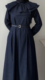 Naze Kot Elbise - Lacivert - Görsel 6