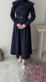 Naze Kot Elbise - Lacivert - Görsel 7