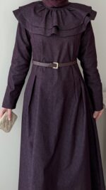 Naze Kot Elbise - Mürdüm - Görsel 7