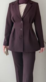 Polya Blazer Takım - Mürdüm - Görsel 6