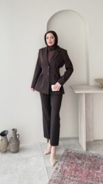 Polya Blazer Takım – Kahve