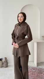 Mirta Taşlı Takım – Kahve - Görsel 5