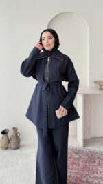 Mirta Taşlı Takım – Lacivert - Görsel 4