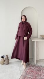 Kitra İkili Elbise – Bordo