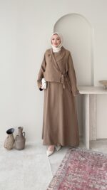 Kitra İkili Elbise – Camel