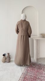 Kitra İkili Elbise – Camel - Görsel 3