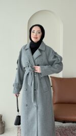 Bera Premium Kaşe Kaban - Gri - Görsel 4