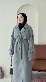 Bera Premium Kaşe Kaban - Gri - Görsel 5