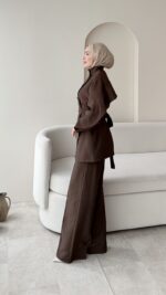 Hare Taşlı Takım - Kahve - Görsel 2