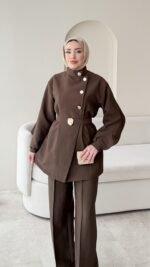 Hare Taşlı Takım - Kahve - Görsel 4