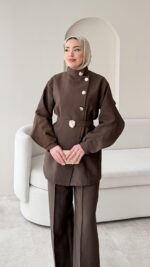 Hare Taşlı Takım - Kahve - Görsel 5