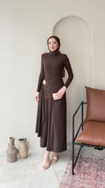 Keyla Candy Elbise – Kahve - Görsel 2