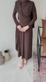 Keyla Candy Elbise – Kahve - Görsel 4