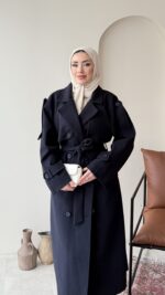 Bera Premium Kaşe Kaban – Lacivert - Görsel 4