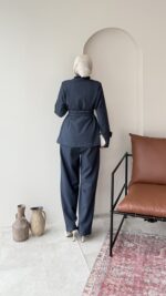 Miri Düğme Detaylı Takım – Lacivert - Görsel 3