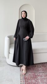 Talya Bağlama Detaylı Elbise - Siyah