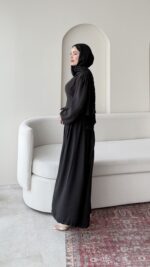 Talya Bağlama Detaylı Elbise - Siyah - Görsel 2