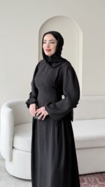 Talya Bağlama Detaylı Elbise - Siyah - Görsel 4