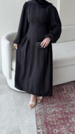 Talya Bağlama Detaylı Elbise - Siyah - Görsel 5