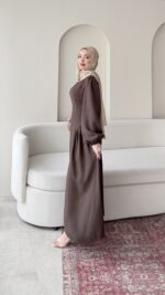 Talya Bağlama Detaylı Elbise – Kahve - Görsel 2