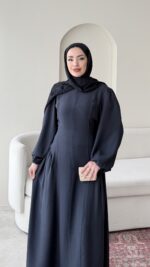 Talya Bağlama Detaylı Elbise – Lacivert - Görsel 4