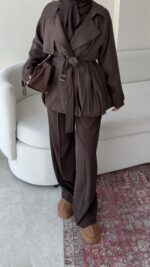 Sue Modal Trenç - Kahve - Görsel 5