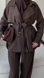 Sue Modal Trenç - Kahve - Görsel 6