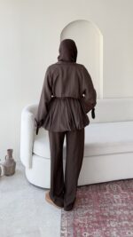 Sue Modal Trenç - Kahve - Görsel 7