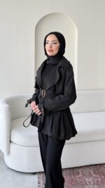 Sue Modal Trenç - Siyah - Görsel 2