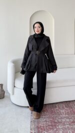 Sue Modal Trenç - Siyah - Görsel 3