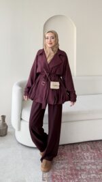 Sue Modal Trenç - Mürdüm - Görsel 3