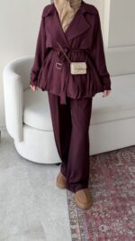 Sue Modal Trenç - Mürdüm - Görsel 5