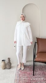 Fisto Detaylı Gömlek - Beyaz - Görsel 3