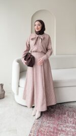 Ekose Bağlamalı İkili Takım – Kahve - Görsel 2